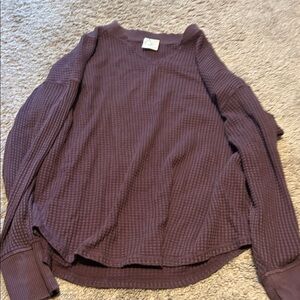 Aerie Plum Waffle Knit Top